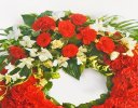 Red Carnation Wreath Code: JGFF2960RCW | Local Delivery Or Collect From Shop Only