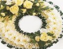 Traditional Green and White Massed Wreath Code: JGFF480GWW  | Local Delivery Or Collect From Shop Only