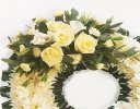 Traditional Green and White Massed Wreath Code: JGFF480GWW  | Local Delivery Or Collect From Shop Only