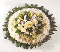 Traditional White Massed Posy White and Green Code: JGFF99320WPP | Local Delivery Or Collect From Shop Only