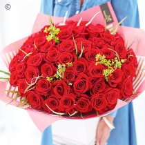 Valentines 50 red rose hand-tied  Code: V50RRHT | National delivery and local delivery or collect from shop