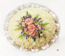 Traditional White Massed Posy White and Pink Code: JGFF730PWBW | Local Delivery Or Collect From Shop Only
