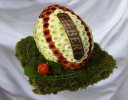 Rugby Ball Funeral Flowers 3D Orange & White  Code: JGF9845OW