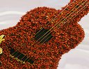 Orange Guitar Funeral Flower Tribute Code: JGF206FGO