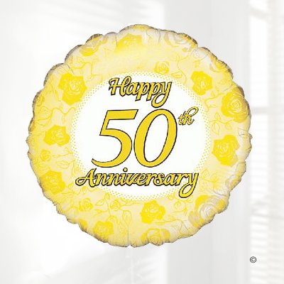 Happy 50th Anniversary Balloon Code: JGFB250GHAB | Local Delivery Or ...