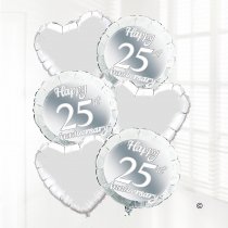 25th anniversary balloon bouquet Code:JGFA725SWBB | Local delivery or collect from shop only