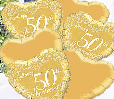 Golden Happy Wedding Anniversary Balloon Bouquet Code Jgf690gwabb