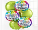 Happy birthday dots and lime balloon bouquet  Code: JGFC02431ZF | Local Delivery Or Collect From Shop Only
