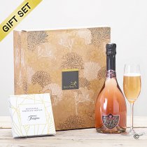 Sparkling rose wine and luxury chocolate truffles gift set Code: JGFC08341SRT | National delivery and local delivery or collect from shop