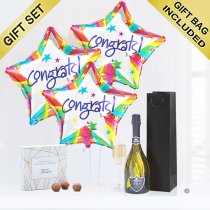 Congratulations prosecco and balloon celebration with milk chocolate truffles Code: JGFC5CPTS | local delivery or collect from shop only