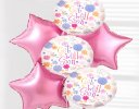 Get Well Balloon Bouquet Pink Star Code: JGFG68454GW | Local delivery or collect from shop only