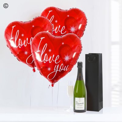 Love Hearts and Champagne Code: JGFG74ILC | Local Delivery Or Collect From Shop Only