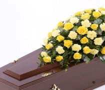 Yellow Rose and Yellow Carnation Casket Spray Code: F13590YS | National and Local Delivery