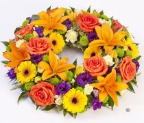 Vibrant Rose and Lily Wreath Code: F13050VS
