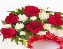 Red and White Traditional Wreath Code: F13680RS