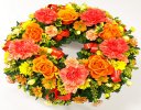 Orange and Yellow Classic Wreath Code: JGFF2740OW | Local Delivery Or Collect From Shop Only