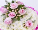 Traditional White Massed Posy Bright Pink and White Code: F13421PS | National and Local Delivery