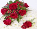Traditional Red and White Massed Posy Code: F13421RS | National and Local Delivery