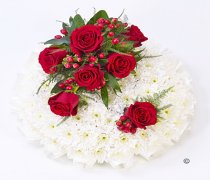 Traditional Red and White Massed Posy Code: F13421RS | National and Local Delivery
