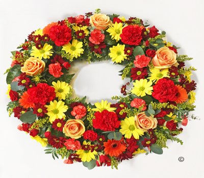 Red Yellow and Orange Classic and Wreath Code: JGFF980ORYW | Local Delivery Or Collect From Shop Only