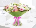 Happy Birthday Country Garden Hand-tied With Happy Birthday Balloon and Happy Birthday Card Gift Set Code: JGFC08121MS-HBC | Local Delivery Or Collect