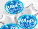 Happy Birthday Balloon Bouquet Blue and Silver Code: JGFB0231591BSB | Local Delivery Or Collect From Shop Only
