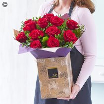 12 Red Rose Hand-tied Interflora Code: RROHT12 | National delivery and local delivery or collect from our shop