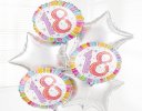 18th Birthday Balloon Bouquet Silver Code: JGFB300618SBQ  | Local Delivery Or Collect From Shop Only