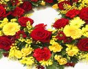 Luxurious Red and Yellow Classic Wreath Code: JGFF2880LRYWR | Local Delivery Or Collect From Shop Only