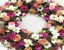 Luxurious Pink and White Classic Wreath Code: JGFF3700LPWW | Local Delivery Or Collect From Shop Only