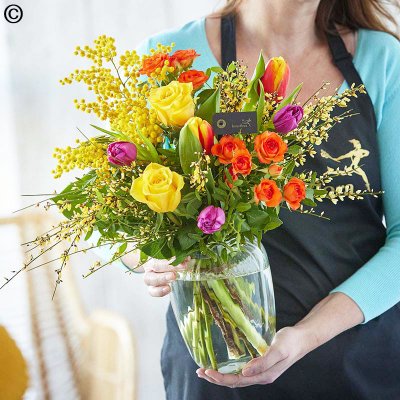 Bespoke classic spring bouquet in a Vase Code: JGFSVASEU1 | Local delivery or collect from shop only