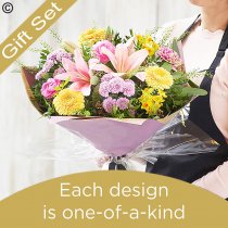 Spring Hand-tied Bouquet with Luxury Belgian Chocolates Code: SHTU1-C | National Delivery and Local Delivery Or Collect From Shop