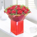 Valentines 12 red rose romantic hand-tied Code: JGFV12RRHTR | Local delivery or collect from our shop