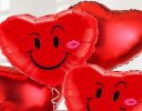 Naughty Smile & Kiss Heart heart helium-filled balloon Bouquet Code: JGFB5011NSFHB | Local Delivery Or Collect From Shop Only