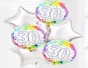 30th birthday balloon bouquet silver and dots Code: JGF02930SDBB | Local Delivery Or Collect From Shop Only
