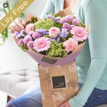 Mothers day pastels lily free hand-tied Code: MDLFHTP1  | National delivery and local delivery or collect from shop