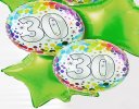 30th happy birthday balloon bouquet lime green and dots Code: JGF0230LGDBB | Local Delivery Or Collect From Shop Only