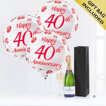 40th anniversary champagne and balloons Code: JGFA40THC | Local Delivery Or Collect From Shop Only