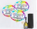 Happy birthday prosecco and balloon celebration gift Code: JGFH4CPHB | local delivery or collect from shop only