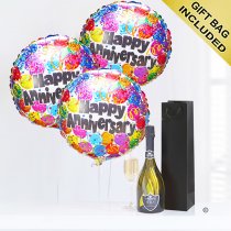 Happy anniversary prosecco and balloons party Code: JGFA11HASP | Local Delivery Or Collect From Shop Only