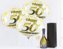 50th anniversary prosecco and balloons Code: JGFA50THP | Local delivery or collect from shop only