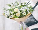 Sympathy lily free florist choice hand-tied Code: LFHTSYM2 | National delivery and local delivery or collect from shop