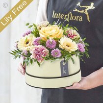 Mothers day lily free pastels hatbox Code: MDLFHBOXP1 | National delivery and local delivery or collect from our shop