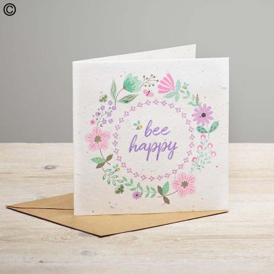 Wildflower seeded be happy greetings Card Code: C15411ZF