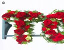 Tom letter flower tribute red and white Code: JGFF781RTOM| Local delivery or collect from our shop only