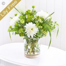 Lily free flowers in a vase neutral florist choice Code: LFVASE1N | National delivery and local delivery or collect from our shop