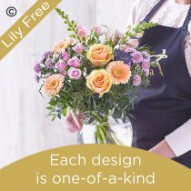 Lily free flowers in a vase pastels florist choice Code: LFVASE2P | National delivery and local delivery or collect from our shop