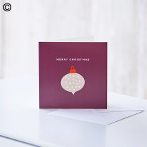 Merry Christmas Bauble Greetings Card Code: XCDFT | Local Delivery Or Collect From Shop Only