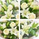 Beautifully Simple Luxury White Rose and Lily Bouquet Code: SIWRLHT2 | National delivery and local delivery or collect from shop