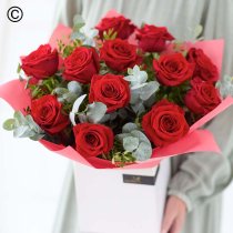 Valentines Luxury 12 Red Rose Handtied Code: VCROR1200 | National delivery and local delivery or collect from shop